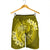 Hawaii Yin Yang Turtle Shark Hibiscus Plumeria Men's Shorts - Yellow - AH - Polynesian Pride