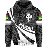 Kanaka Polynesian Hoodie White Doma Style - Polynesian Pride