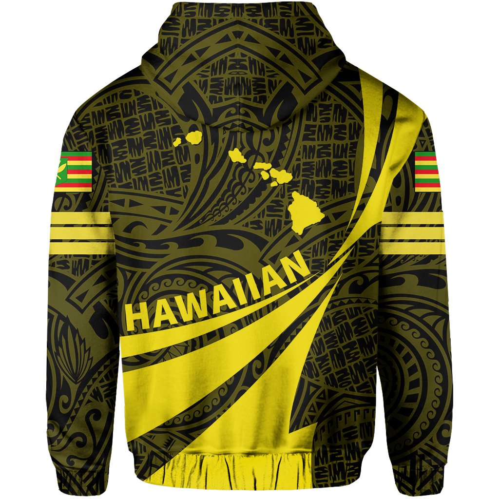 Kanaka Polynesian Hoodie Yellow Doma Style - Polynesian Pride