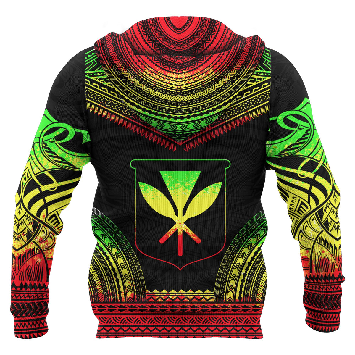 Hawaii All Over Hoodie Polynesian Reggae Color Version - Polynesian Pride
