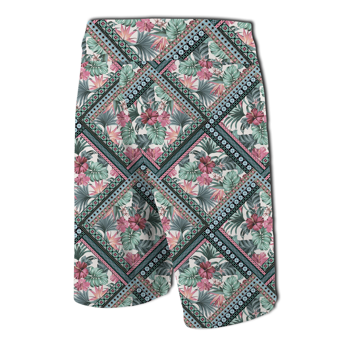Hawaii Exotic Tropical Flowers In Pastel Board Shorts - Polynesian Pride