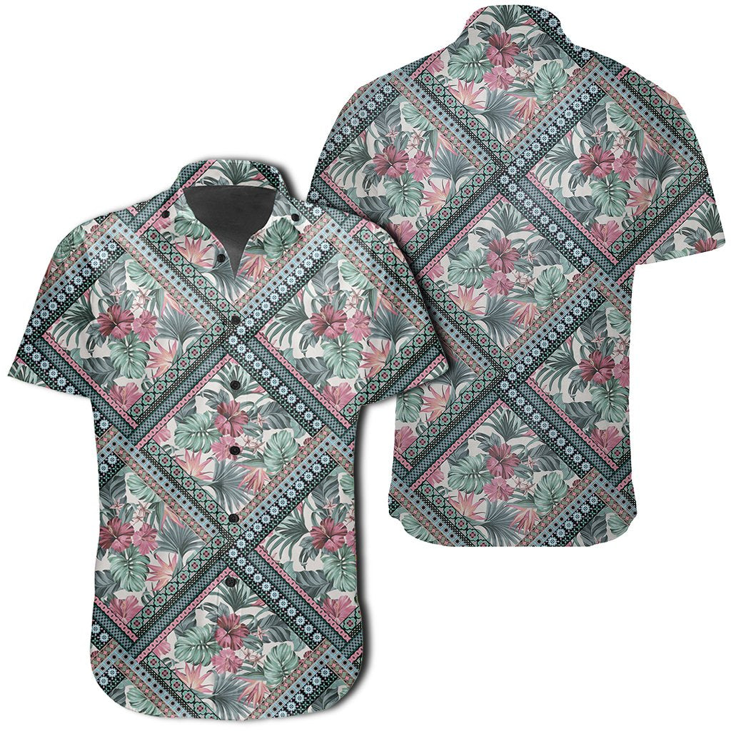 Hawaiian Shirt - Exotic Tropical Flowers In Pastel Colors Shirt Unisex Black - Polynesian Pride