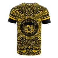 Hawaii T Shirt Hawaii Coat of Arms Polynesian Gold Black - Polynesian Pride