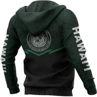 Hawaii Polynesian Zipper Hoodie Green Energy Style - Polynesian Pride