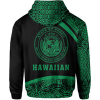Hawaii Polynesian Zipper Hoodie Green Round Style - Polynesian Pride