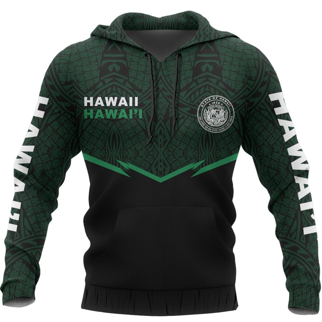 Hawaii Polynesian Hoodie Green Energy Style - Polynesian Pride