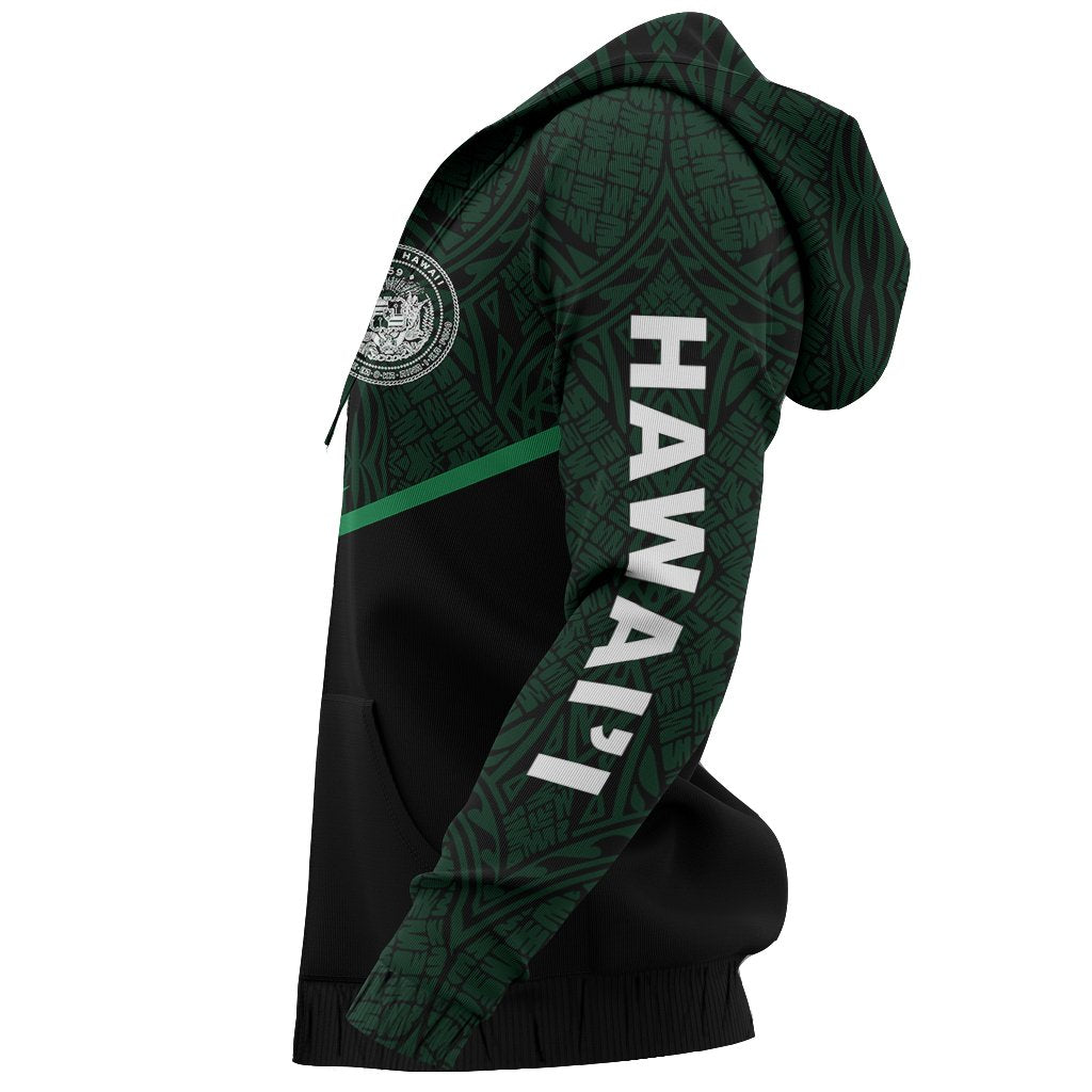 Hawaii Polynesian Hoodie Green Energy Style - Polynesian Pride