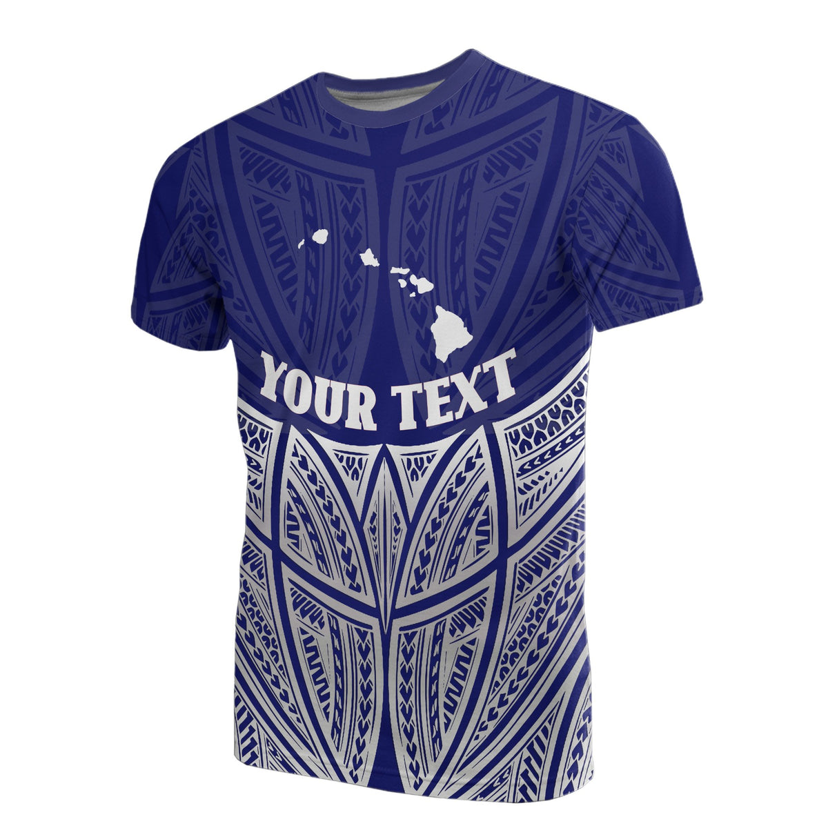 Hawaii Polynesian Custom T Shirt Blue Pride Map and Seal Unisex Blue - Polynesian Pride