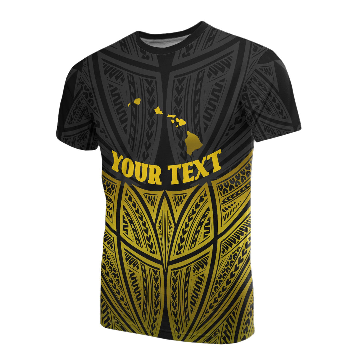 Hawaii Polynesian Custom T Shirt Gold Pride Map and Seal Unisex Gold - Polynesian Pride