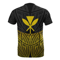 Hawaii Polynesian Custom T Shirt Gold Pride Map and Seal - Polynesian Pride