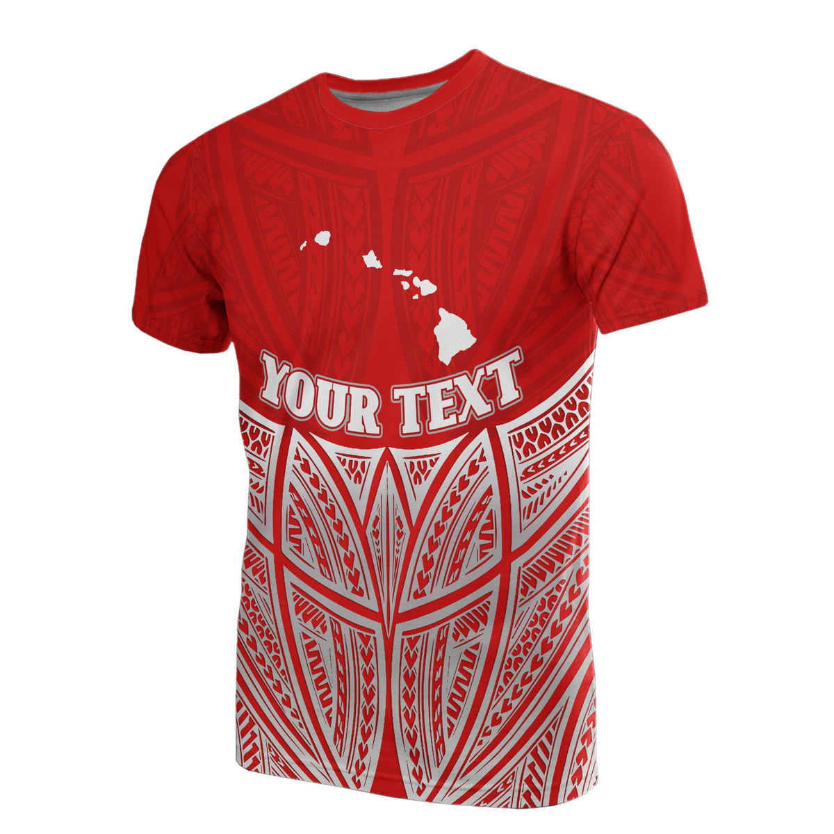Hawaii Polynesian Custom T Shirt Red Pride Map and Seal Unisex Red - Polynesian Pride