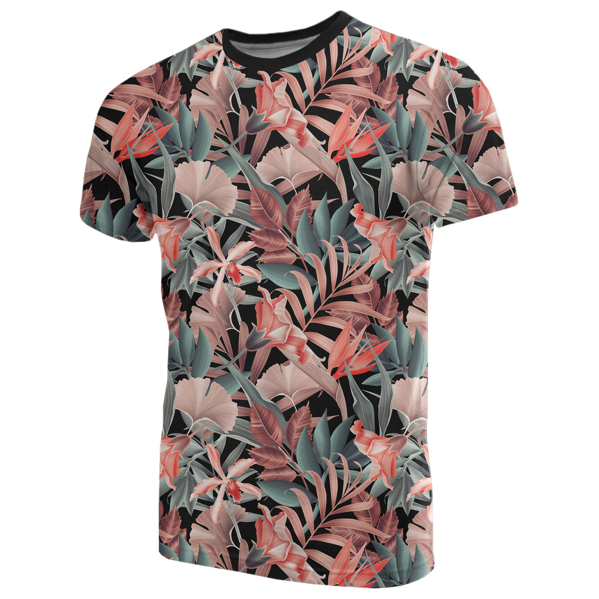 Hawaii Seamless Tropical Flower Plant Leaf Pattern Retro Botanical Style T Shirt - Polynesian Pride