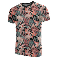 Hawaii Seamless Tropical Flower Plant Leaf Pattern Retro Botanical Style T Shirt - Polynesian Pride