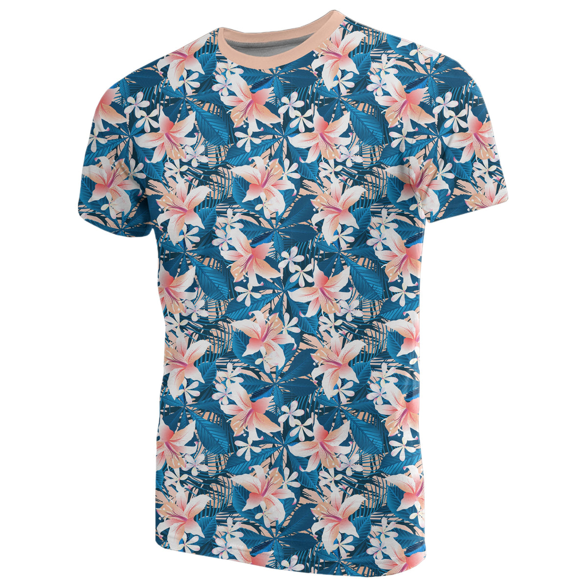 Hawaii Tropical Hibiscus Blue T Shirt - Polynesian Pride