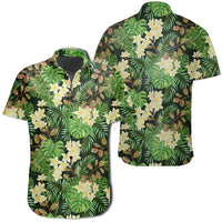 Hawaiian Shirt - Tropical Leaves And Plumeria Shirt Unisex Black - Polynesian Pride
