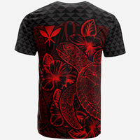 Hawaii Polynesian T Shirt Kanaka Maoli Turtle Hibiscus Red - Polynesian Pride