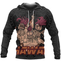 Hawaiian Polynesian Guardian Kanaka Warrior Hoodie Unisex Black - Polynesian Pride