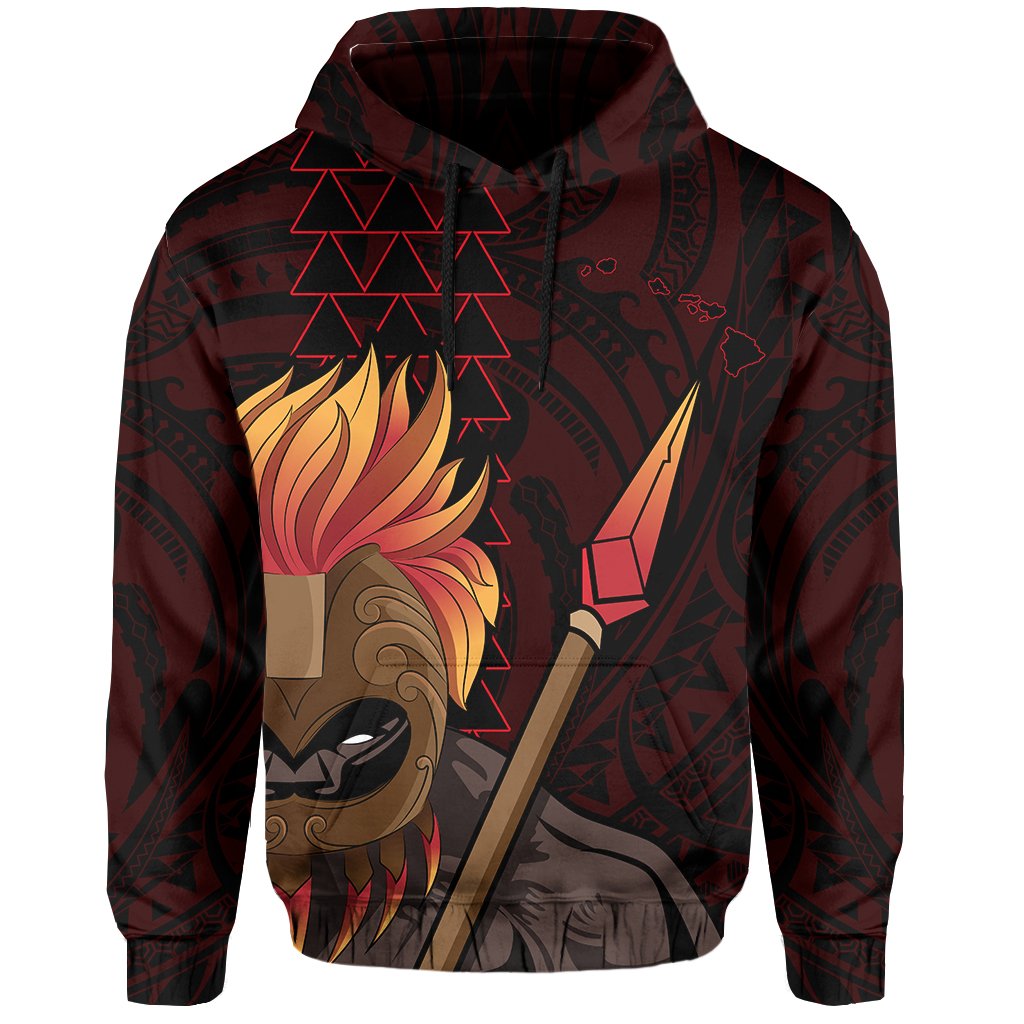 Hawaii Polynesia Legend Red Kanaka Warrior Hoodie - Polynesian Pride
