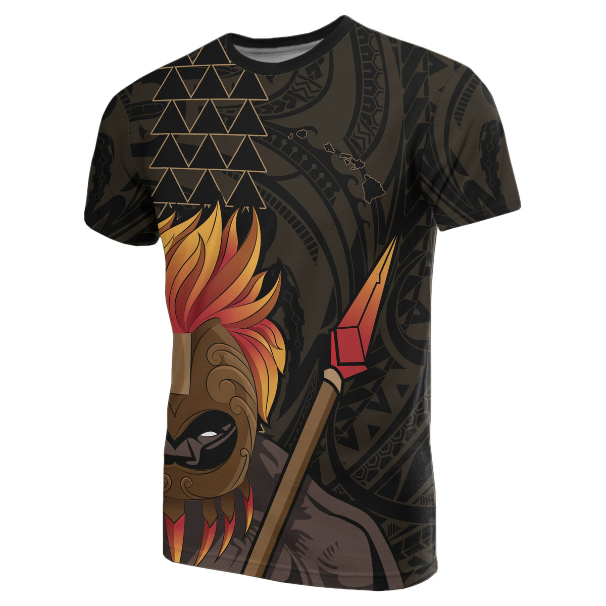 Polynesian Kakau Gold Kanaka Warrior Hoodie Legend - Polynesian Pride