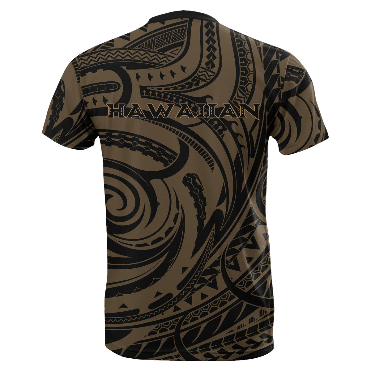 Polynesian Kakau Gold Hawaii Warrior Football T Shirt - Polynesian Pride