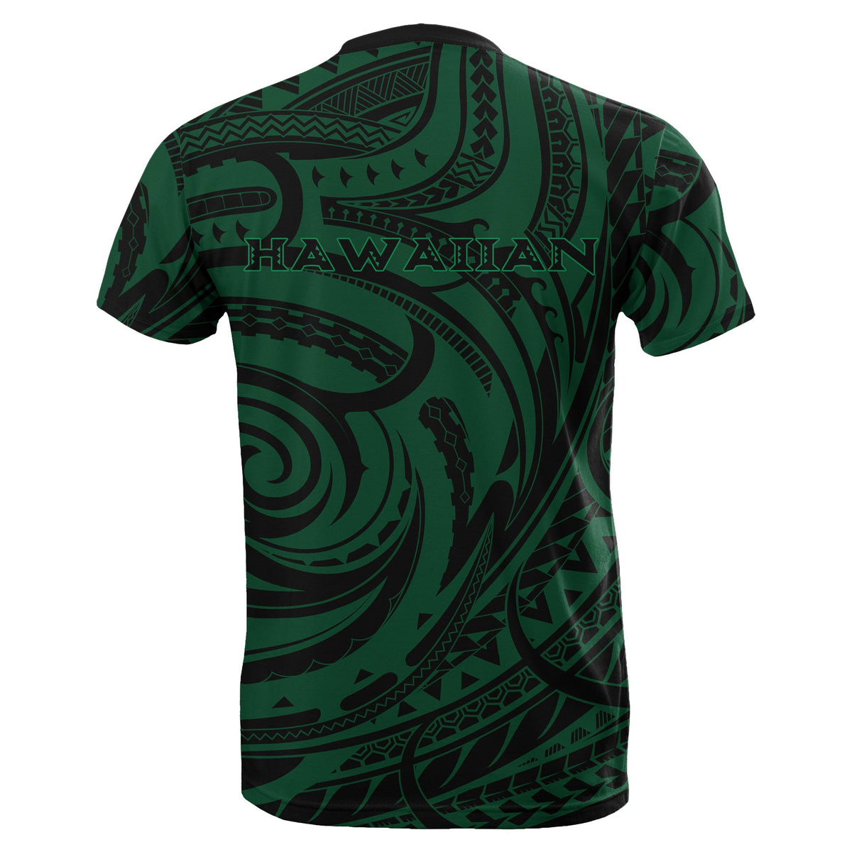 Polynesian Kakau Green Hawaii Warrior Football T Shirt - Polynesian Pride