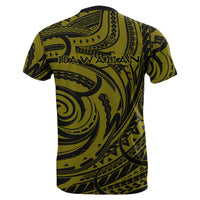 Polynesian Kakau Yellow Hawaii Warrior Football T Shirt - Polynesian Pride