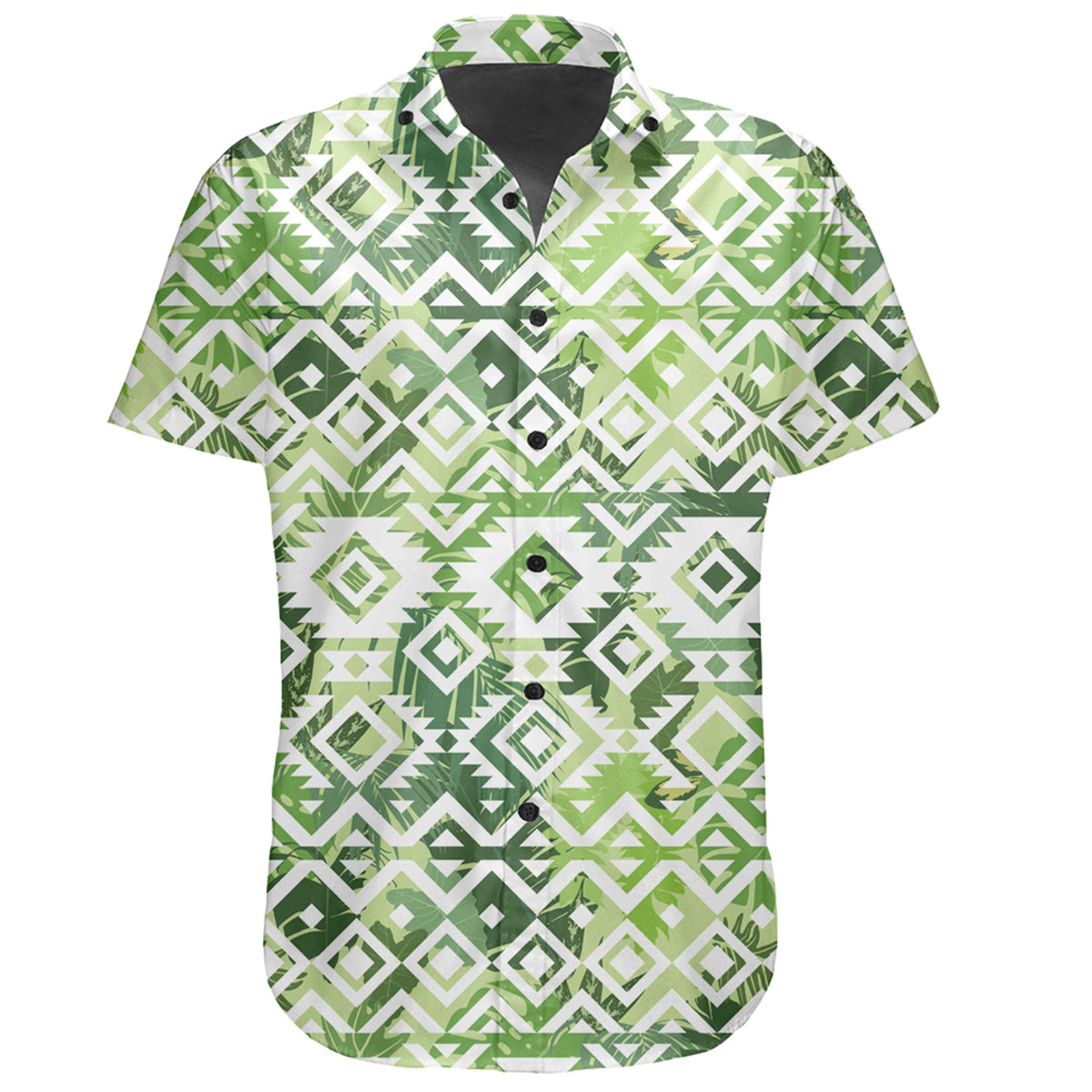 Hawaiian Shirt - White Seamless Ethnic Pattern Monstera Leaf Shirt - Polynesian Pride