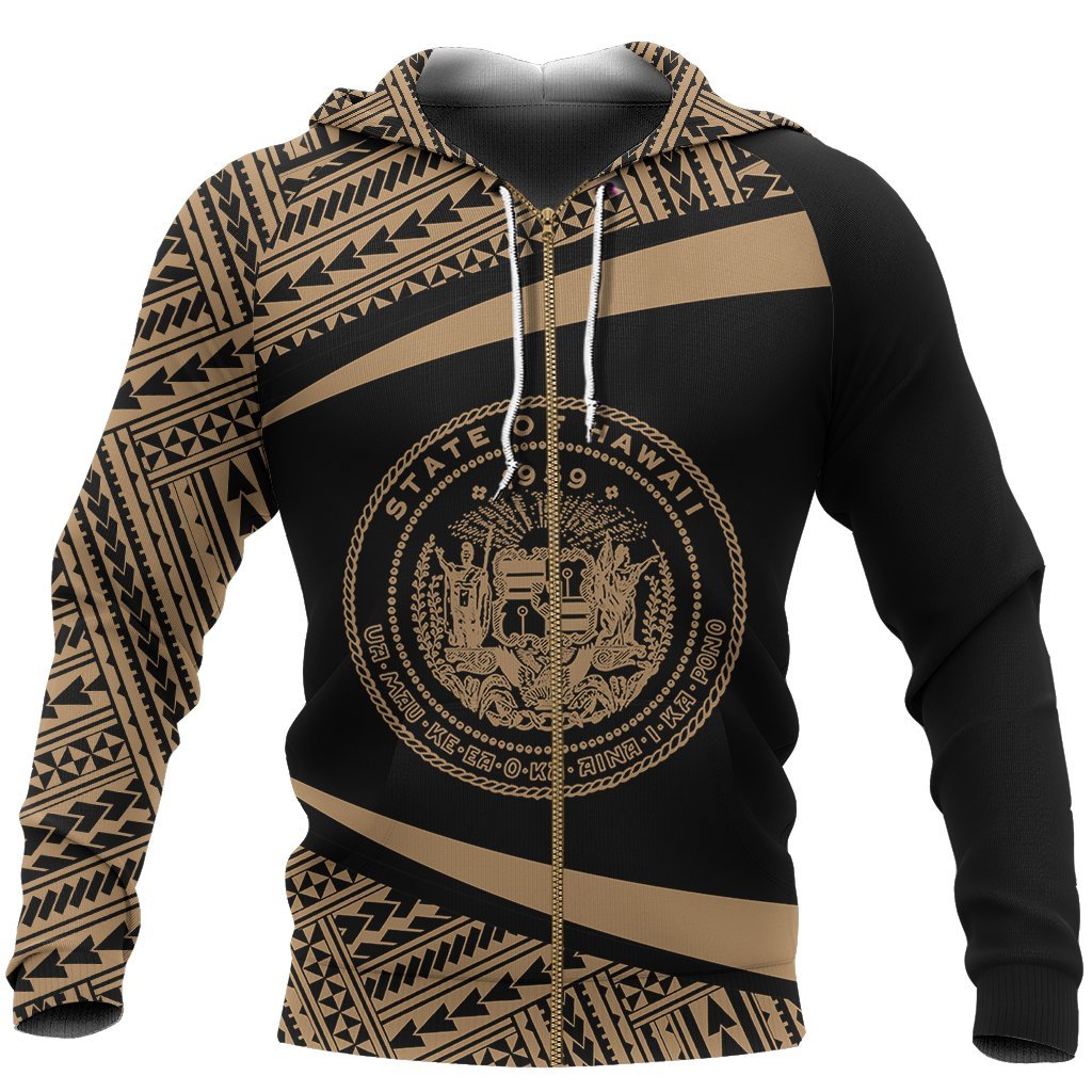 Hawaii Polynesia Zip up Hoodie Circle Ver 2.0 Unisex White - Polynesian Pride