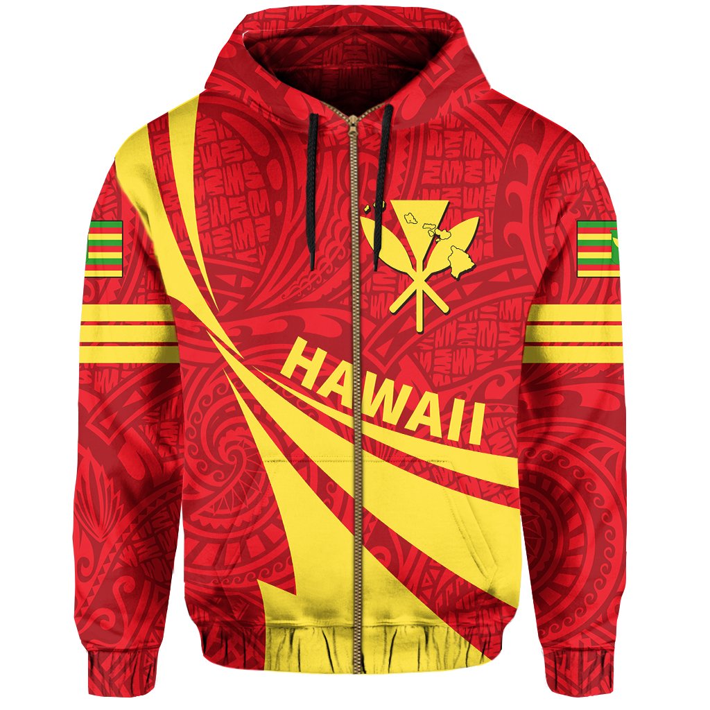 Kanaka Maoli Polynesian Zipper Hoodie Doma Style - Polynesian Pride