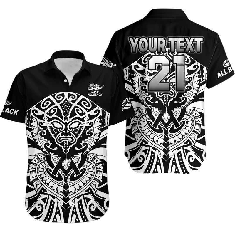 (Custom Text And Number) Aotearoa Silver Fern Rugby Sevens Hawaiian Shirt Maori Tribal All Black LT9 Blue - Polynesian Pride