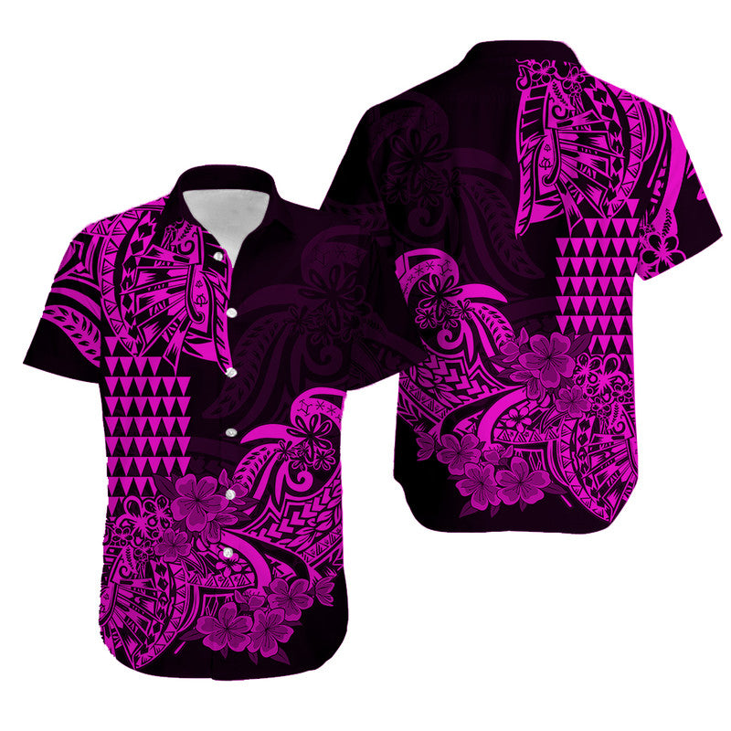 Hawaii Kakau Matching Dress and Hawaiian Shirt Polynesian Flower Tribal Purple Version LT9 - Polynesian Pride