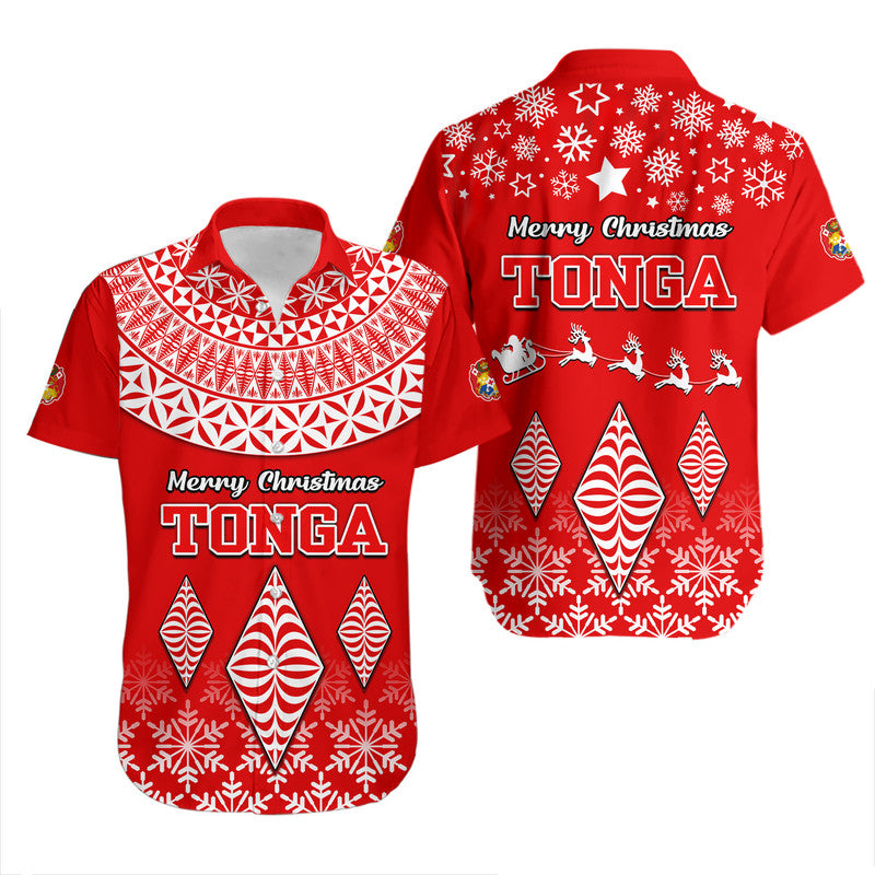 Tonga Kupesi Ngatu Merry Christmas Hawaiian Shirt LT9 Red - Polynesian Pride