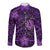 Hawaii Long Sleeves Button Shirt Mix Polynesian Turtle Plumeria Nick Style Purple RLT7 Unisex Purple - Polynesian Pride