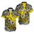 Niue Uga Matching Dress and Hawaiian Shirt Tribal Patterns Yellow Style LT6 - Polynesian Pride