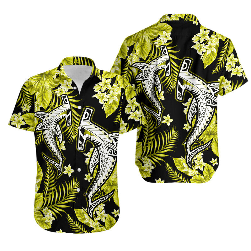 Hawaii Summer Colorful Shark Matching Dress and Hawaiian Shirt Yellow LT6 - Polynesian Pride