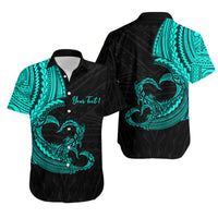 Custom Polynesian Valentine Matching Dress and Hawaiian Shirt Heart Tattoo Green Style LT6 - Polynesian Pride