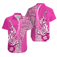 Hawaiian Shark Polynesian Matching Dress and Hawaiian Shirt Vibe Pink Style LT6 - Polynesian Pride