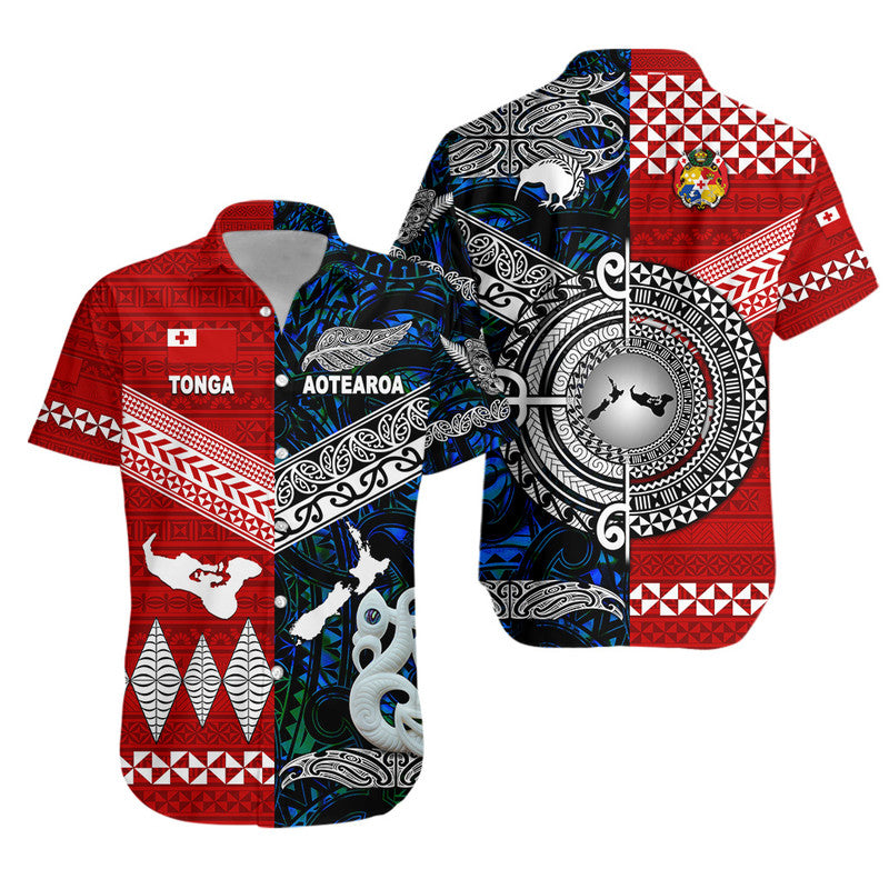 Polynesian Matching Hawaiian Shirt and Dress New Zealand Tonga Together Blue LT8 - Polynesian Pride