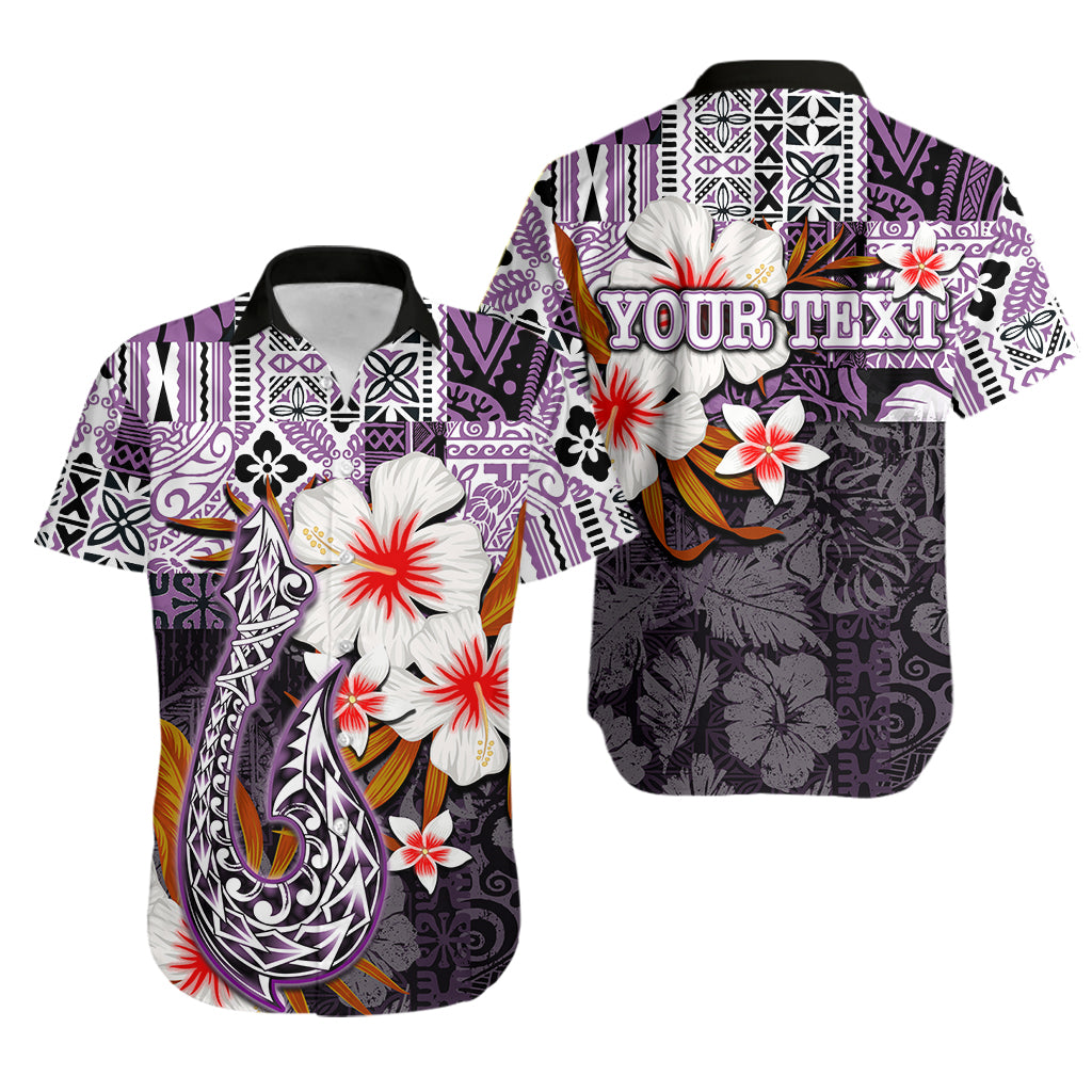 (Custom Personalised) Hawaii Fish Hook Hawaiian Shirt Purple Style LT6 Unisex Purple - Polynesian Pride