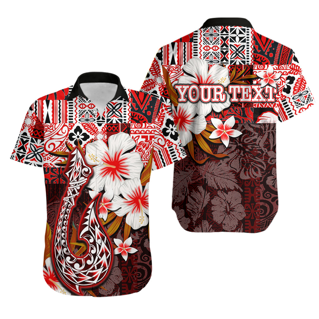 (Custom Personalised) Hawaii Fish Hook Hawaiian Shirt Red Style LT6 Unisex Red - Polynesian Pride