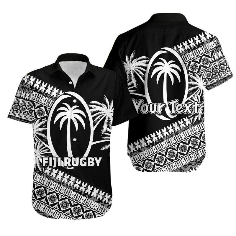 (Custom Personalised) FijI Tapa Rugby Hawaiian Shirt LT6 Unisex Black - Polynesian Pride