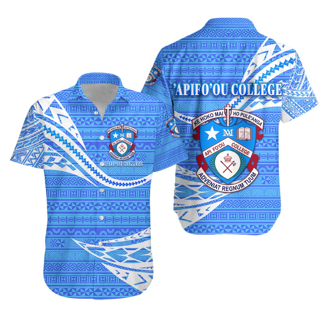 Apifoou College Hawaiian Shirt Tonga Unique Version - Blue Unisex Blue - Polynesian Pride