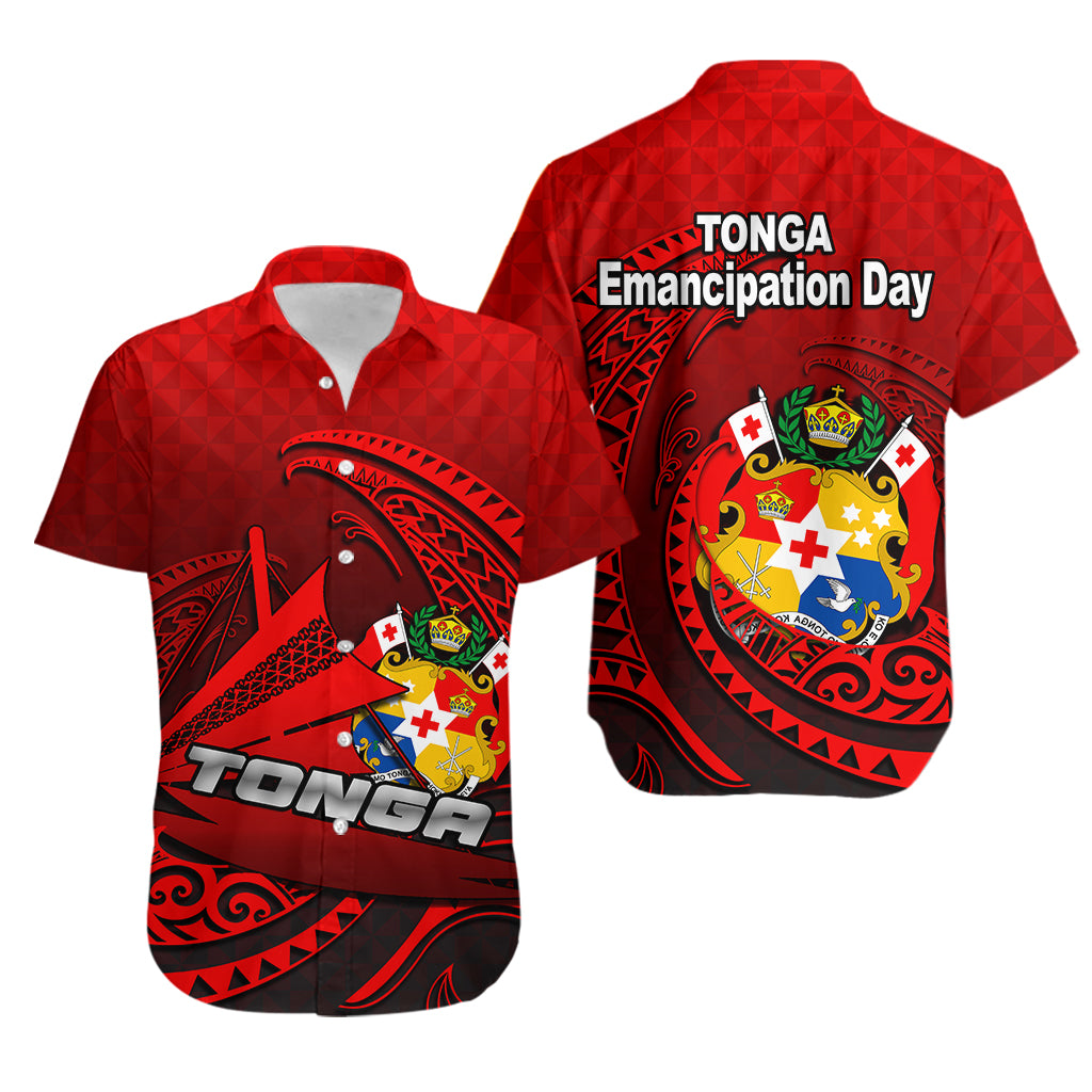 Tonga Emancipation Day Hawaiian Shirt Kalia No.1 LT6 Unisex Red - Polynesian Pride