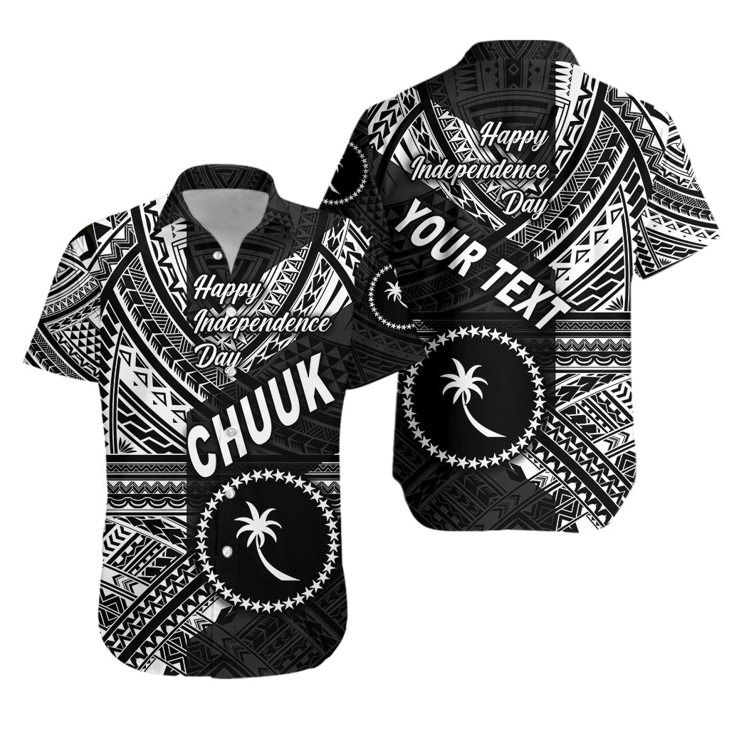 (Custom Personalised) FSM Chuuk Hawaiian Shirt Happy Independence Day Original Vibes - Black LT8 Unisex Black - Polynesian Pride