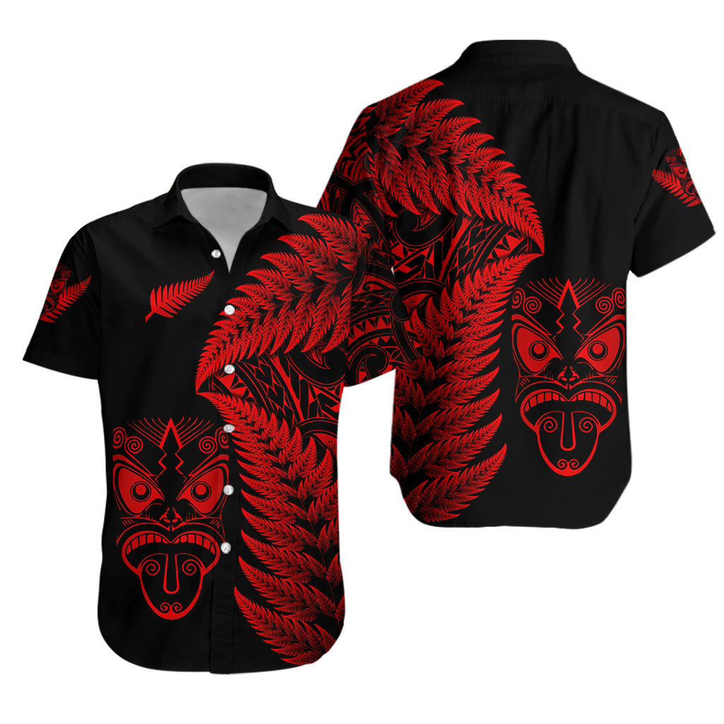 New Zealand Haka Rugby Maori Hawaiian Shirt Silver Fern Vibes - Red LT8 - Polynesian Pride