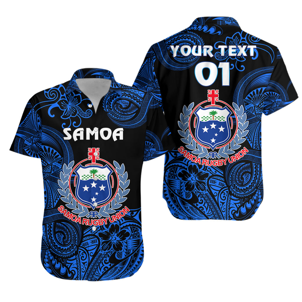 (Custom Personalised) Samoa Manu Hawaiian Shirt Rugby Unique Style - Black LT8 - Polynesian Pride