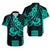 Kakau Hawaiian Polynesian Couples Matching Outfits Combo Long Sleeve Dress And Hawaiian Shirt Turquoise Green LT6 - Polynesian Pride