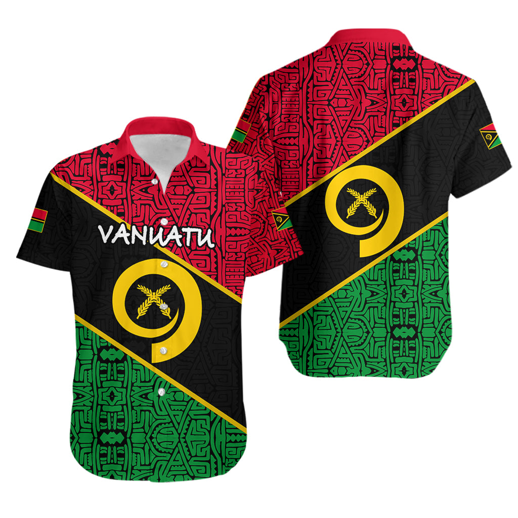 Vanuatu Flag Custom Hawaiian Shirt LT6 Unisex Black - Polynesian Pride