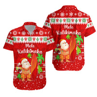 Hawaii Christmas Hawaiian Shirt Santa Claus Surfing Simple Style - Red LT8 - Polynesian Pride
