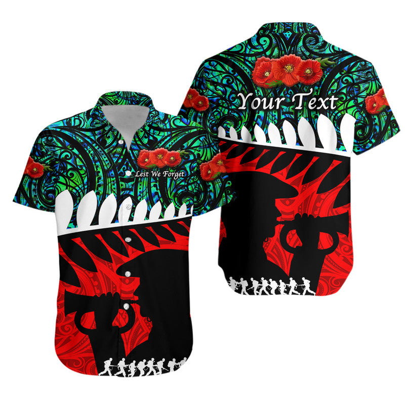 (Custom Personalised) New Zealand Maori ANZAC Hawaiian Shirt Remembrance Soldier - Turquoise LT8 Unisex Turquoise - Polynesian Pride